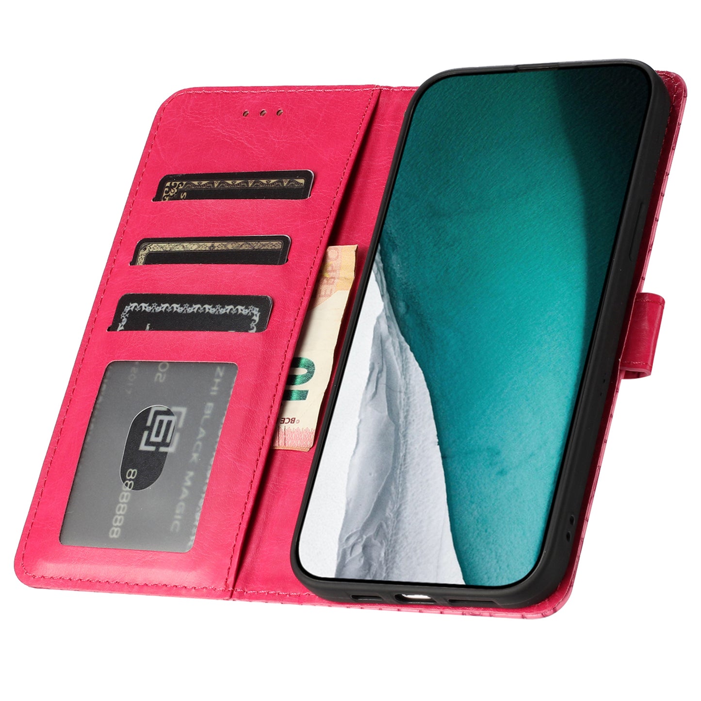 For Samsung Galaxy A06 Case Classic Crocodile Pattern PU Leather Phone Cover - Rose