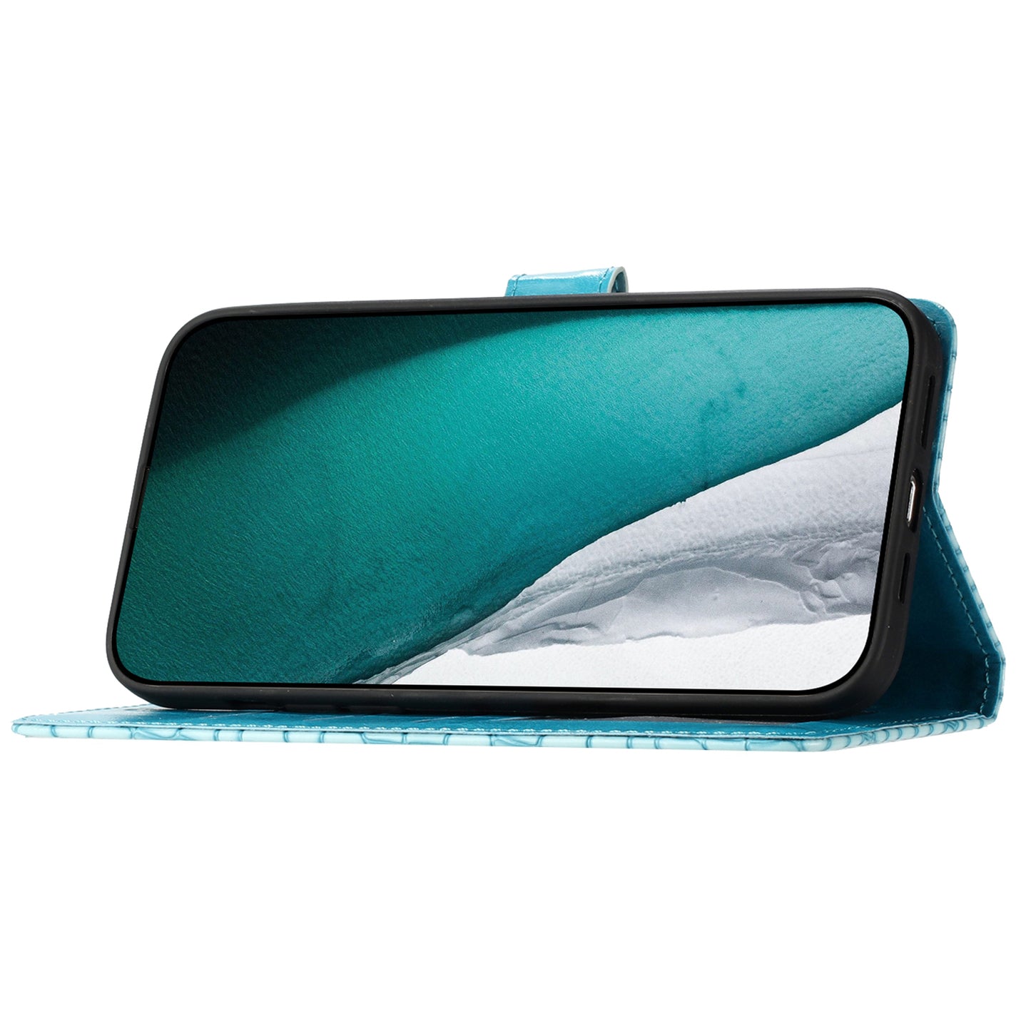 For Samsung Galaxy A06 Case Classic Crocodile Pattern PU Leather Phone Cover - Blue