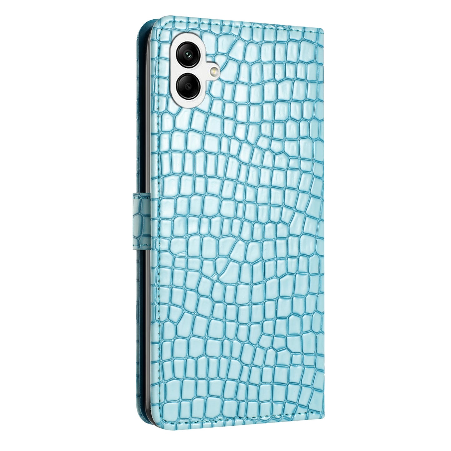 For Samsung Galaxy A06 Case Classic Crocodile Pattern PU Leather Phone Cover - Blue