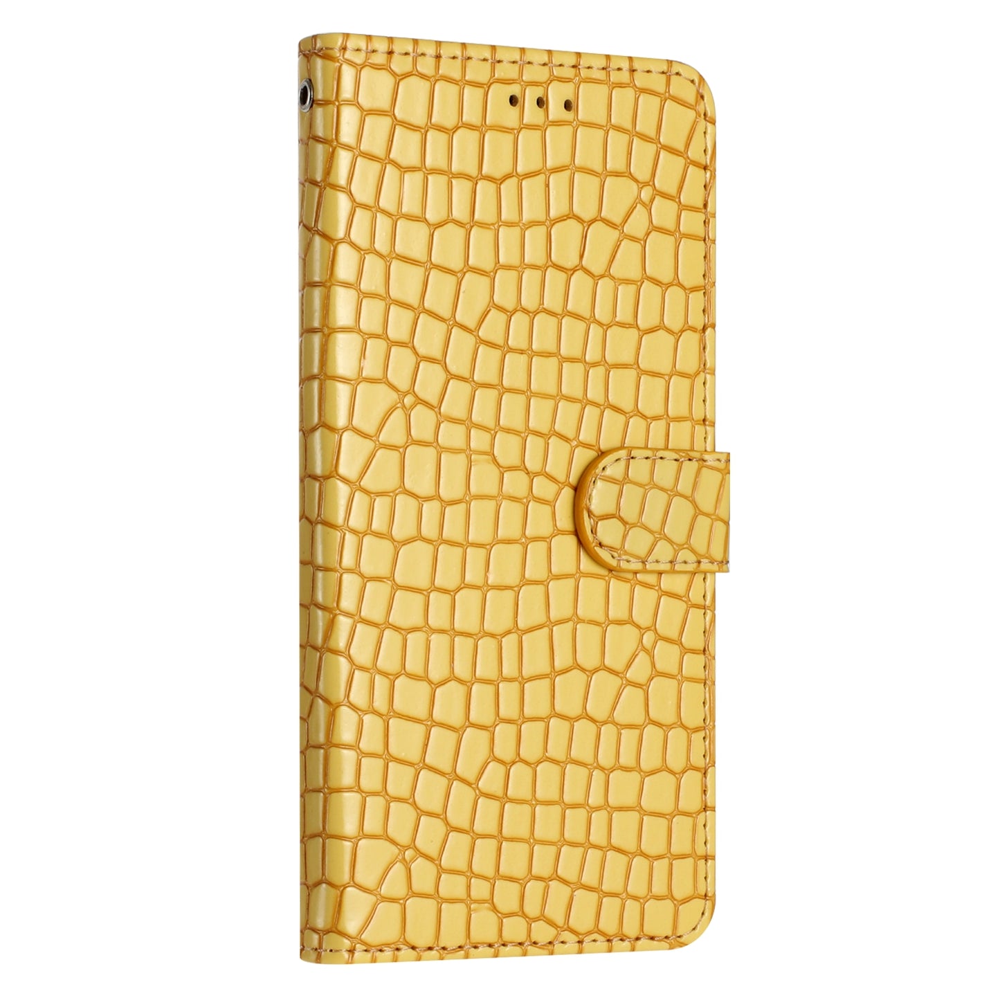 For Samsung Galaxy A06 Case Classic Crocodile Pattern PU Leather Phone Cover - Yellow