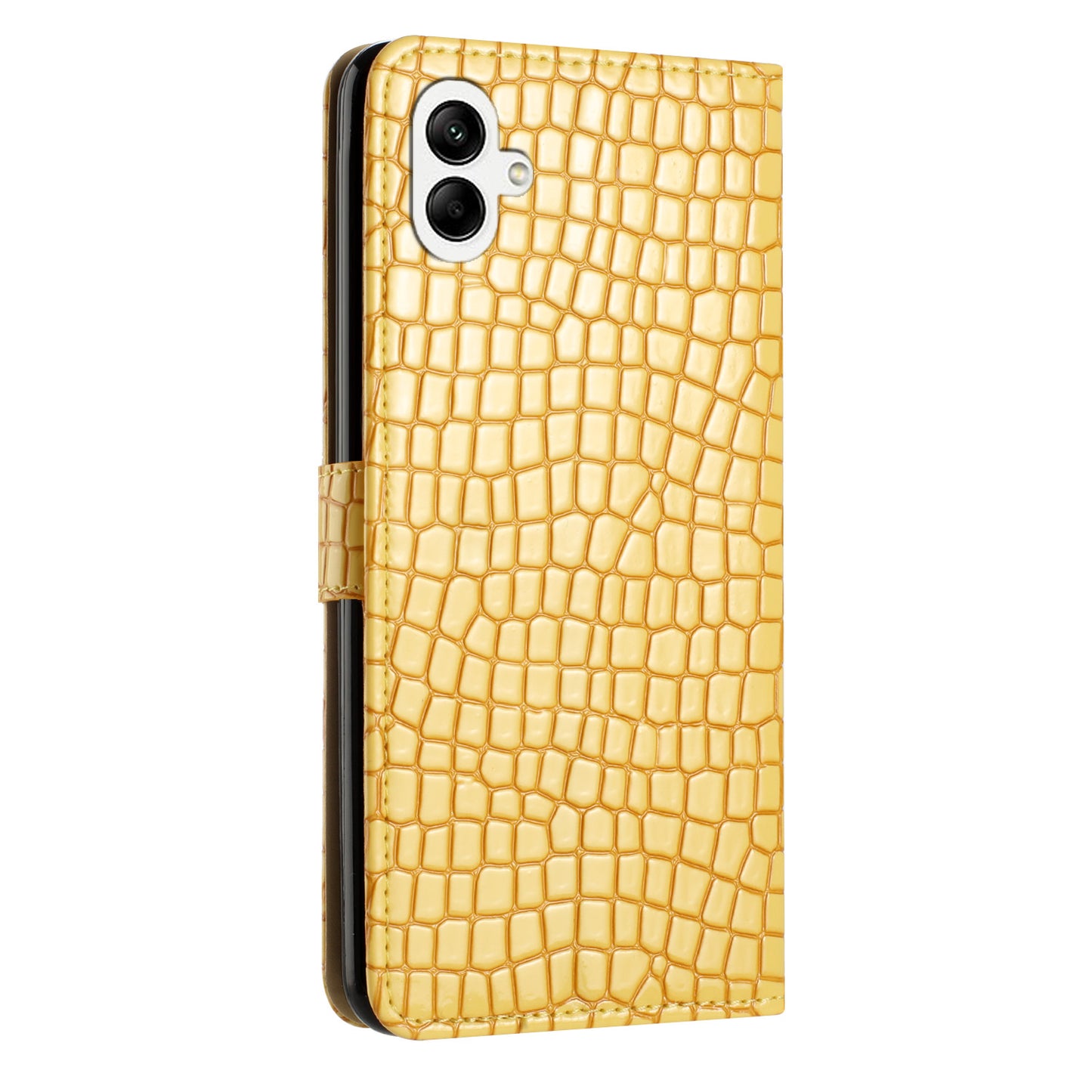 For Samsung Galaxy A06 Case Classic Crocodile Pattern PU Leather Phone Cover - Yellow
