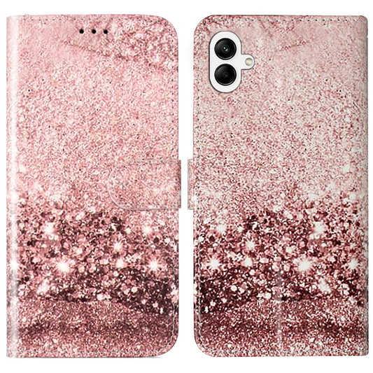 For Samsung Galaxy A06 Case Pattern PU Leather Flip Phone Cover - Rose Gold Marble