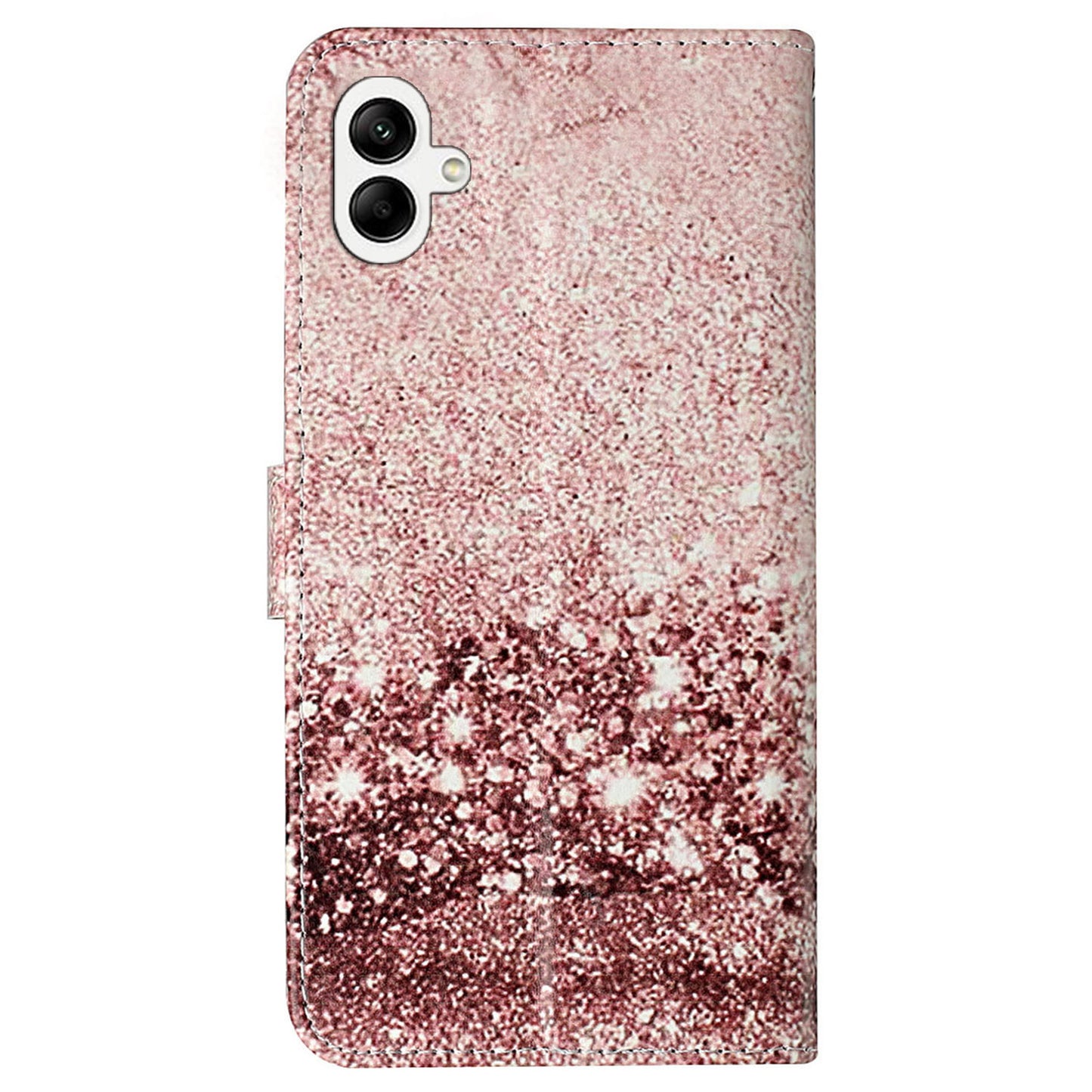 For Samsung Galaxy A06 Case Pattern PU Leather Flip Phone Cover - Rose Gold Marble