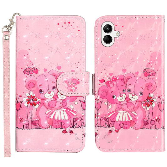 For Samsung Galaxy A06 Case 3D Pattern Printed Phone Leather Phone Cover - Bears