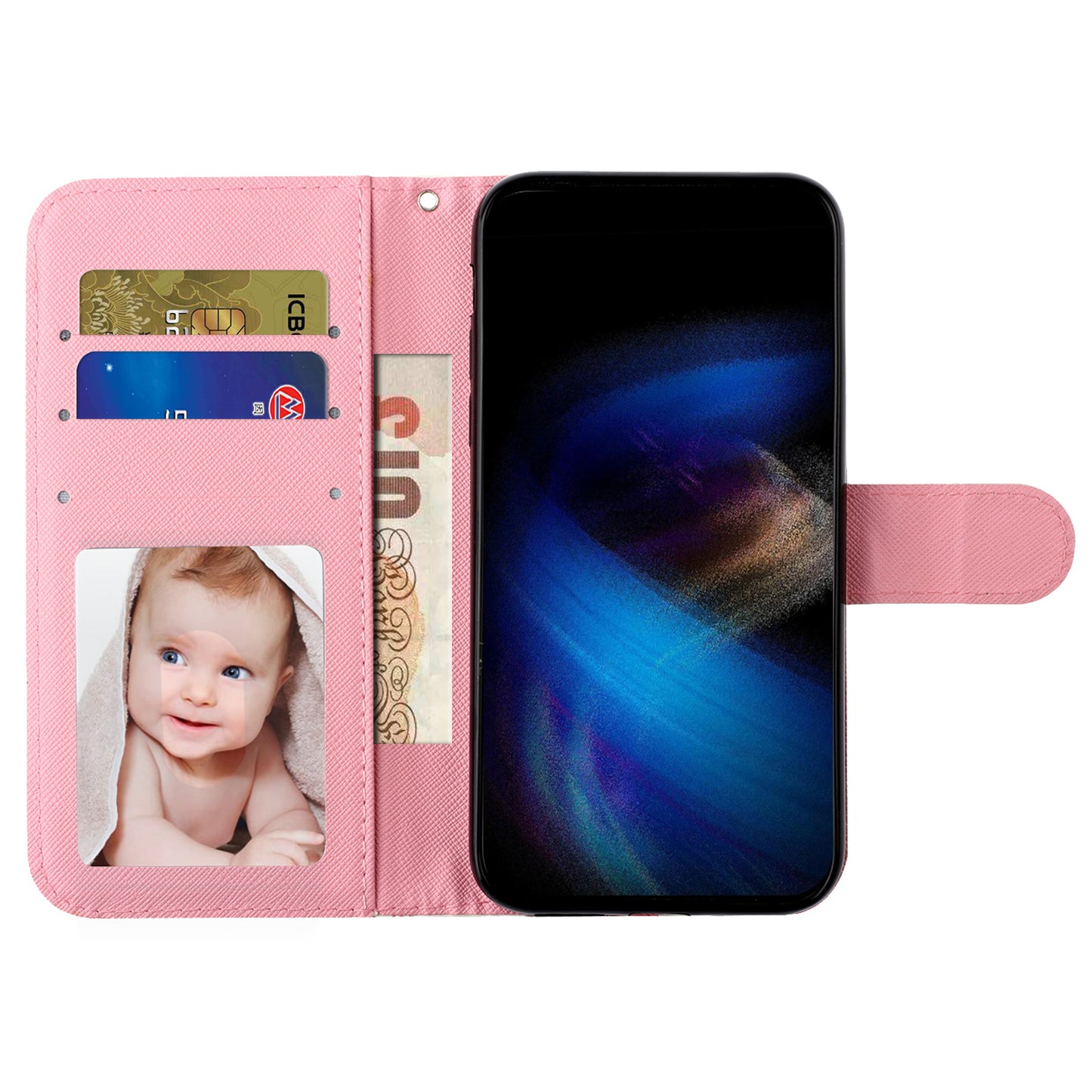 For Samsung Galaxy A06 Case 3D Pattern Printed Phone Leather Phone Cover - Roses