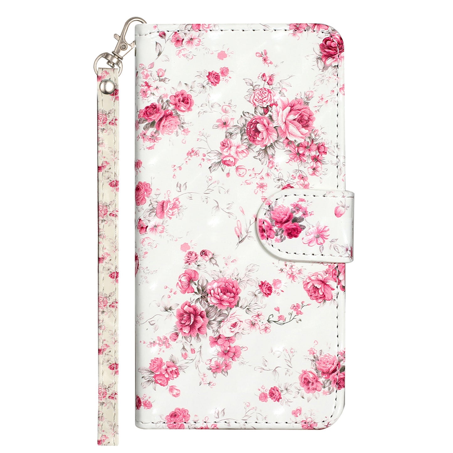 For Samsung Galaxy A06 Case 3D Pattern Printed Phone Leather Phone Cover - Roses