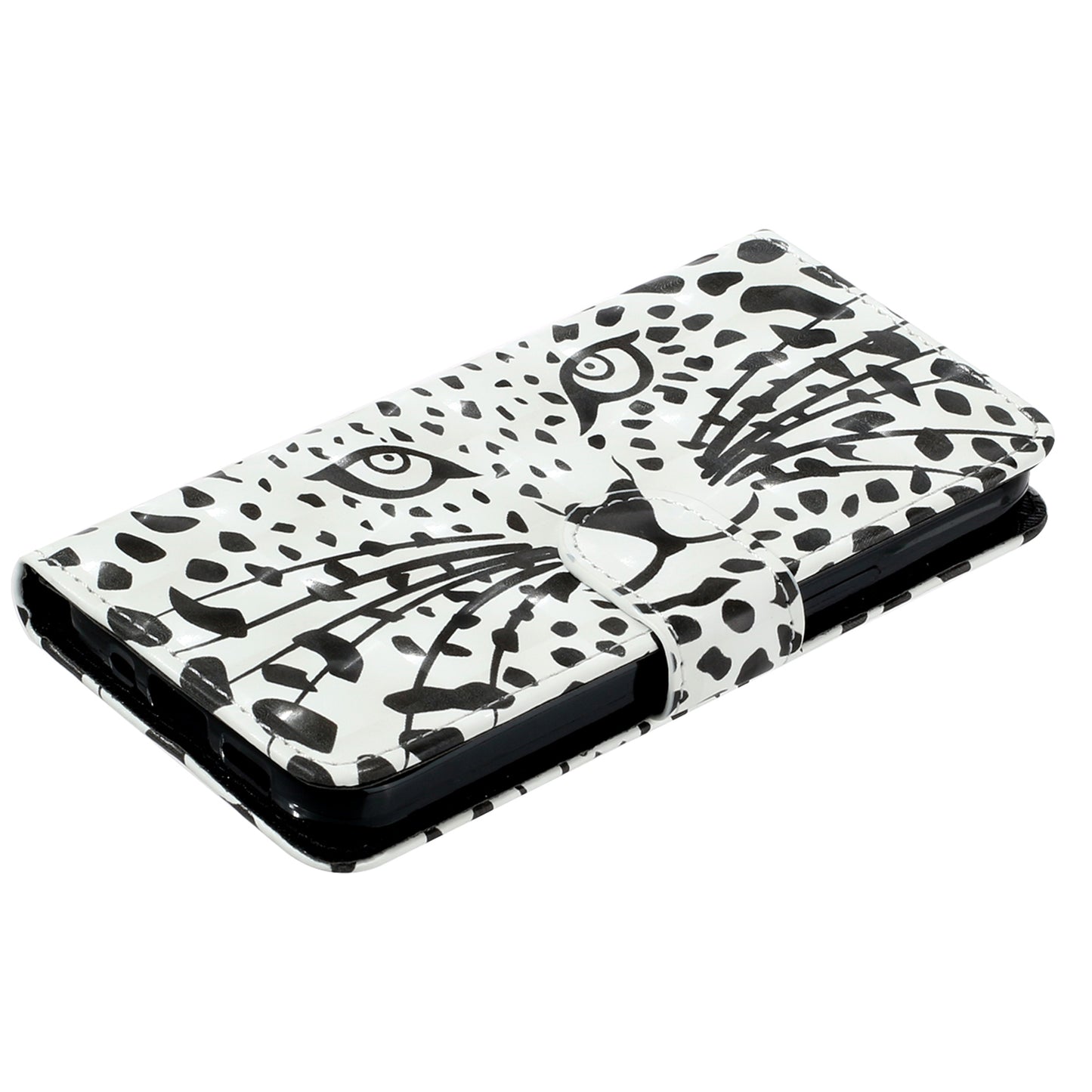 For Samsung Galaxy A06 Case 3D Pattern Printed Phone Leather Phone Cover - Leopard Head