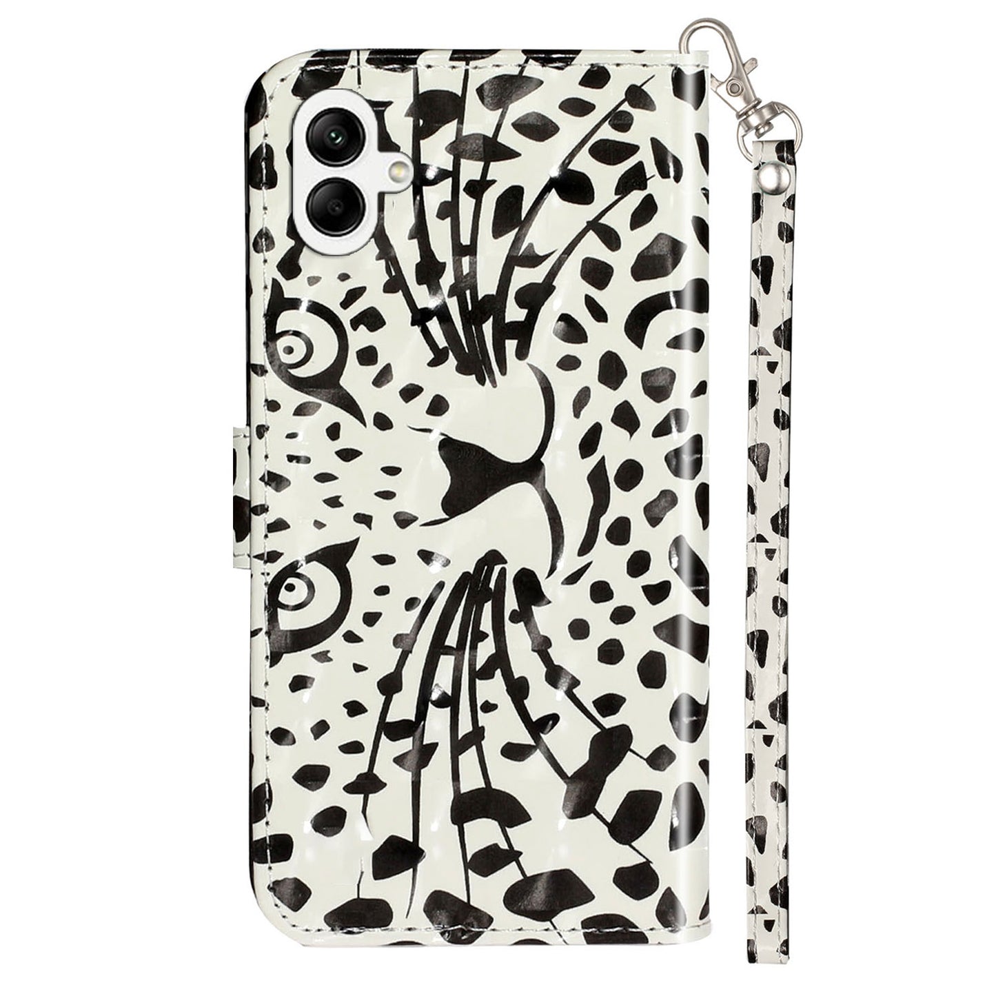 For Samsung Galaxy A06 Case 3D Pattern Printed Phone Leather Phone Cover - Leopard Head