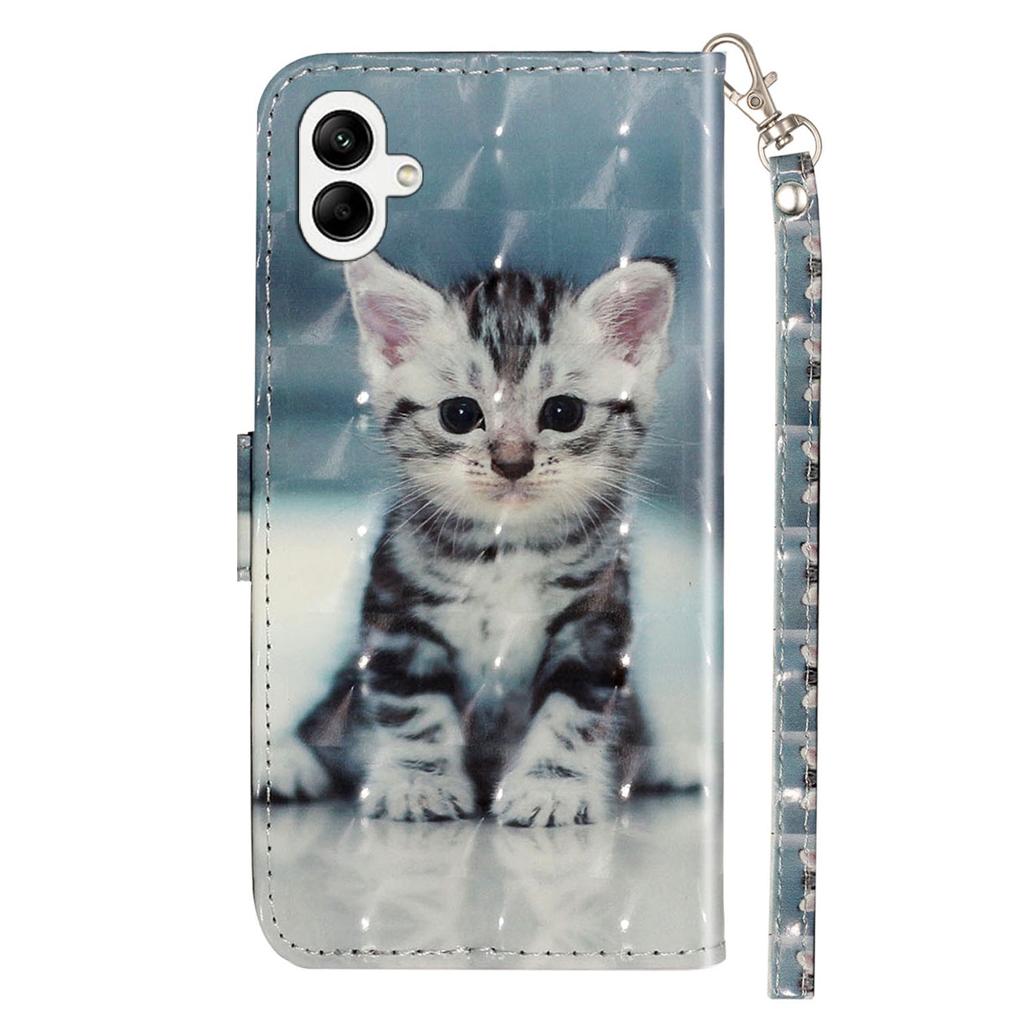 For Samsung Galaxy A06 Case 3D Pattern Printed Phone Leather Phone Cover - Cat
