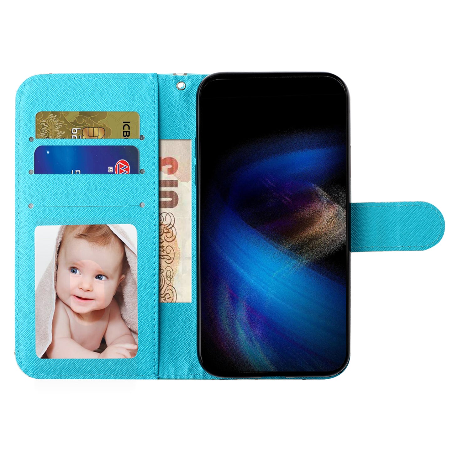 For Samsung Galaxy A06 Case 3D Pattern Printed Phone Leather Phone Cover - Snow Wolf