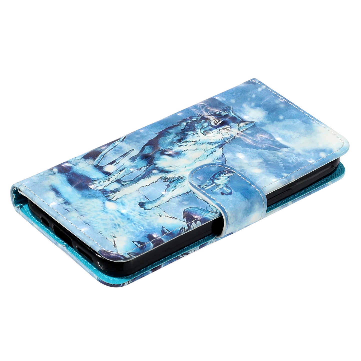 For Samsung Galaxy A06 Case 3D Pattern Printed Phone Leather Phone Cover - Snow Wolf