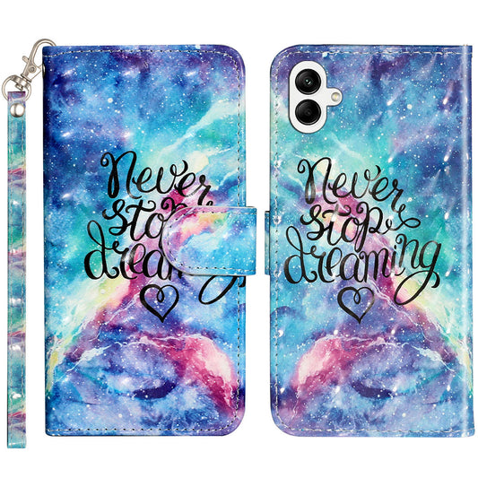For Samsung Galaxy A06 Case 3D Pattern Printed Phone Leather Phone Cover - Starry Sky