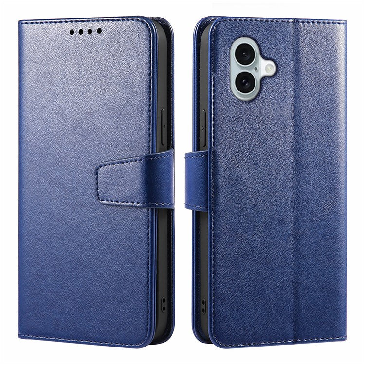 For iPhone 16 Plus Case Card Holder Wallet Leather Phone Cover Stand - Blue