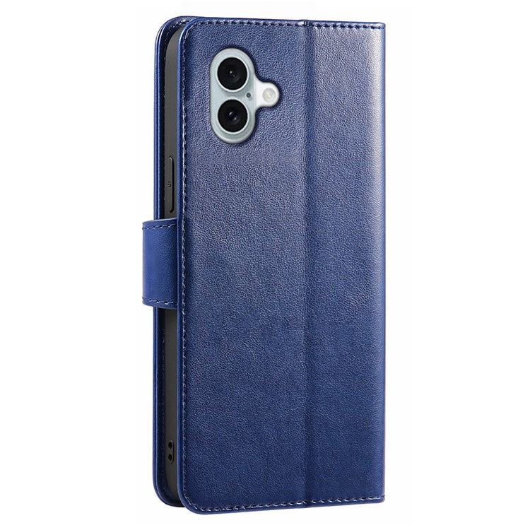For iPhone 16 Plus Case Card Holder Wallet Leather Phone Cover Stand - Blue