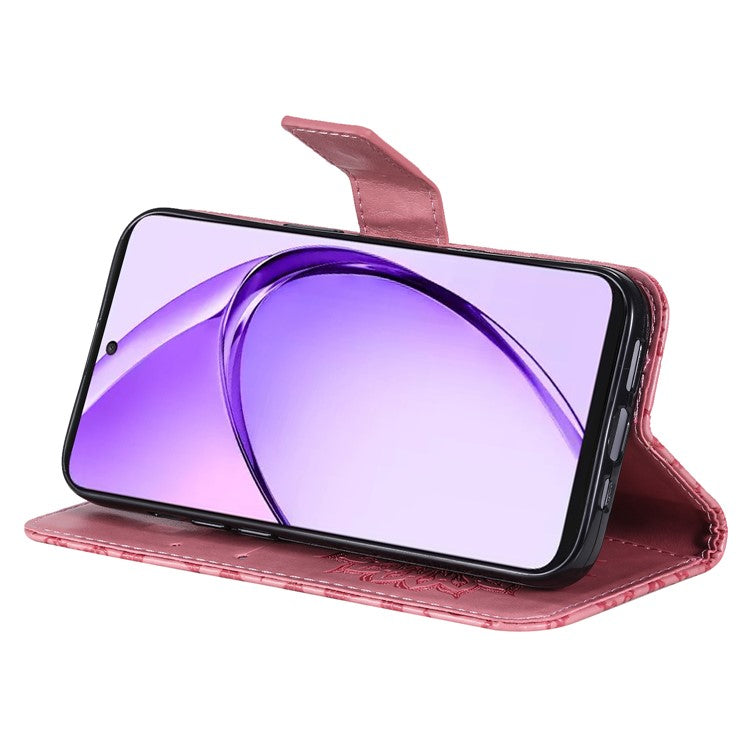 KT Imprinting Flower Series-1 For Oppo A3 Pro (Global) 5G  /  A3 Pro (India) 5G Case Sunflower Leather Wallet Folio Phone Cover - Pink