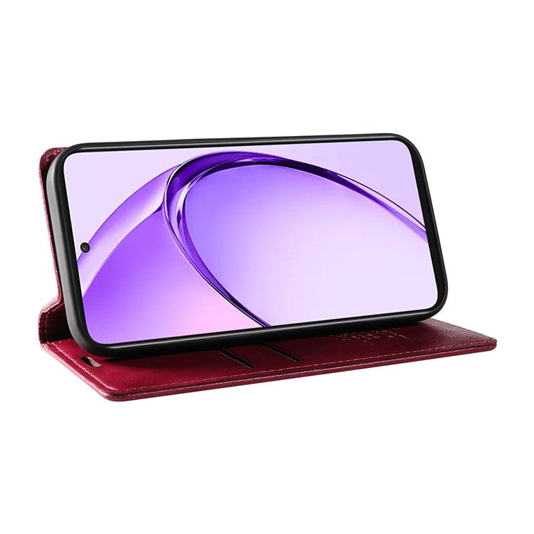YIKATU YK-006 For Oppo A3 Pro (Global) 5G  /  A3 Pro (India) 5G Case Wallet Litchi Grain Leather Phone Cover Magnetic Auto-Absorbed - Wine Red