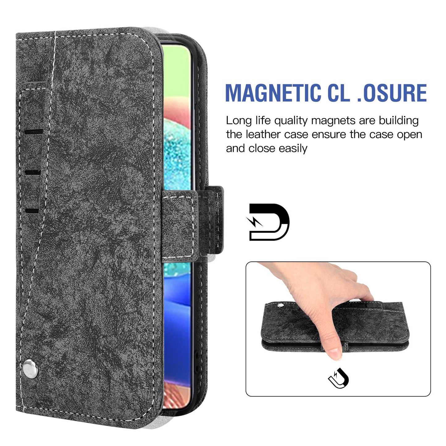For Samsung Galaxy S20 FE 4G/FE 5G/S20 Lite/S20 FE 2022 PU Leather Rotating Card Slots Flip Cover Water-ink Painting Texture Stand Dual Magnetic Clasp Wallet Case - Black