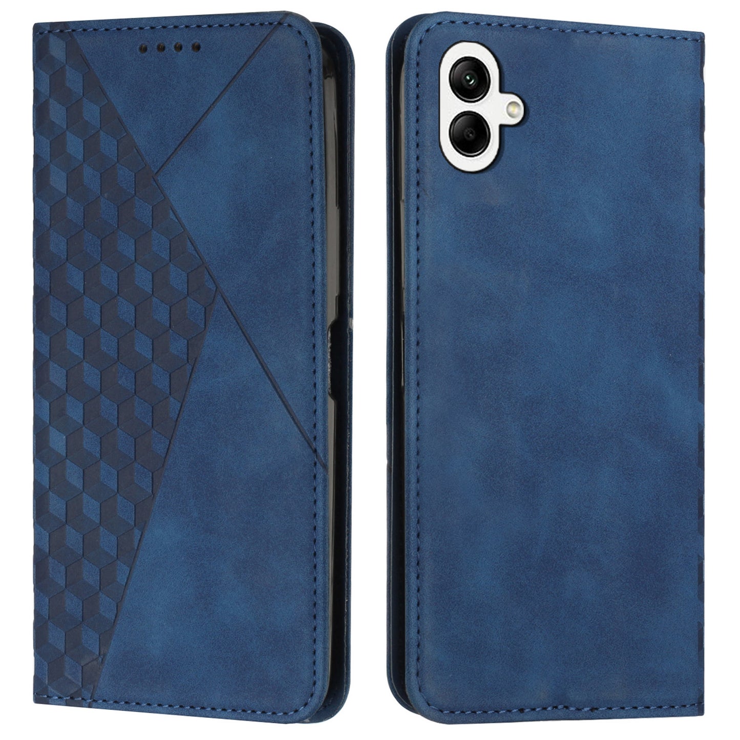 For Samsung Galaxy A06 Phone Cover Imprinted PU Leather Wallet Stand Case - Blue