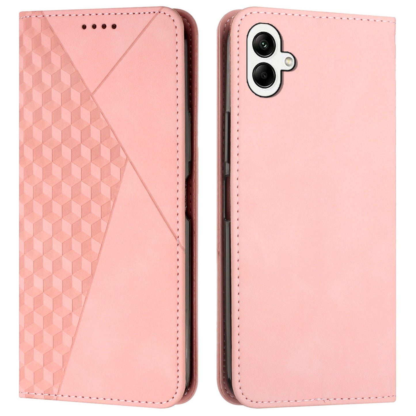 For Samsung Galaxy A06 Phone Cover Imprinted PU Leather Wallet Stand Case - Pink