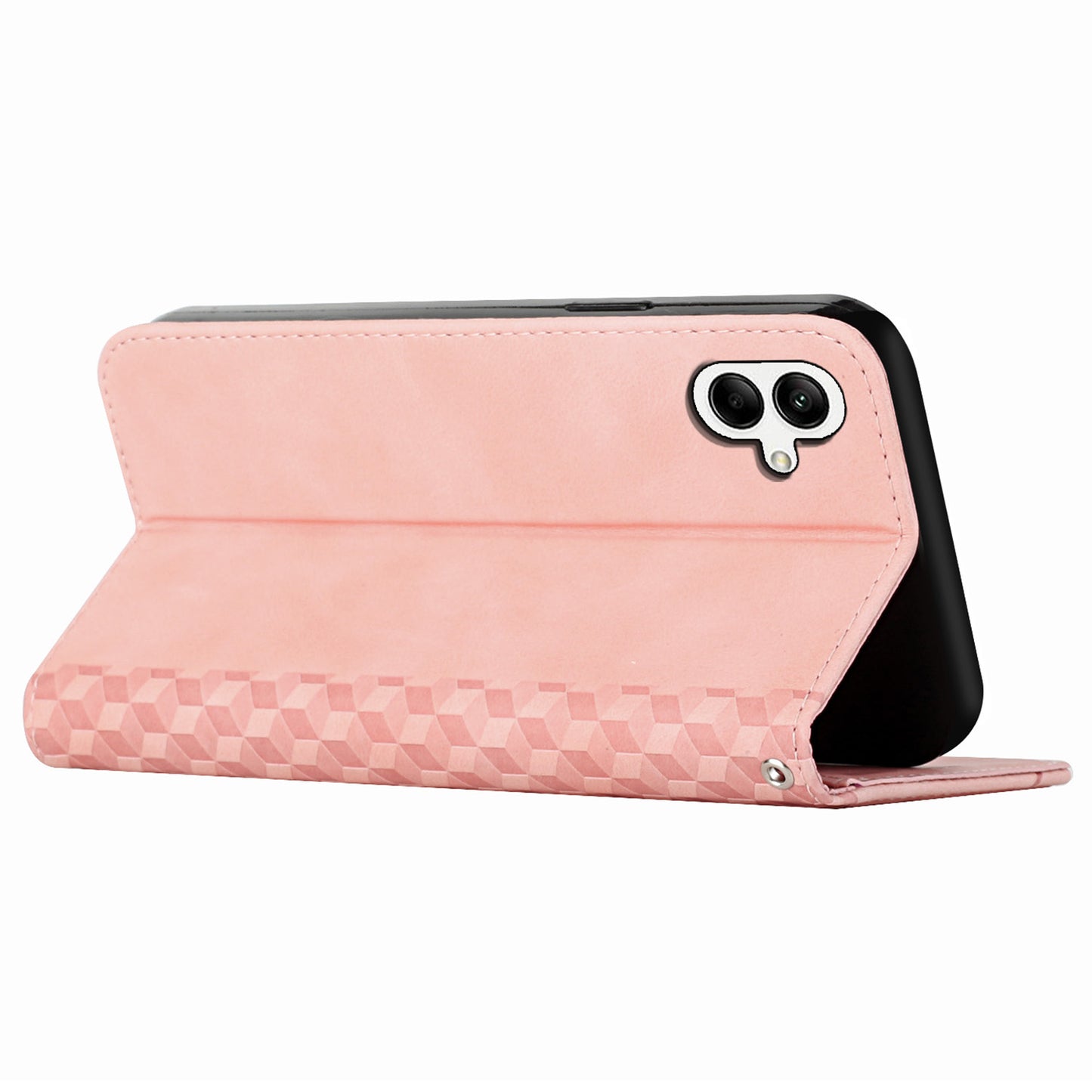 For Samsung Galaxy A06 Phone Cover Imprinted PU Leather Wallet Stand Case - Pink