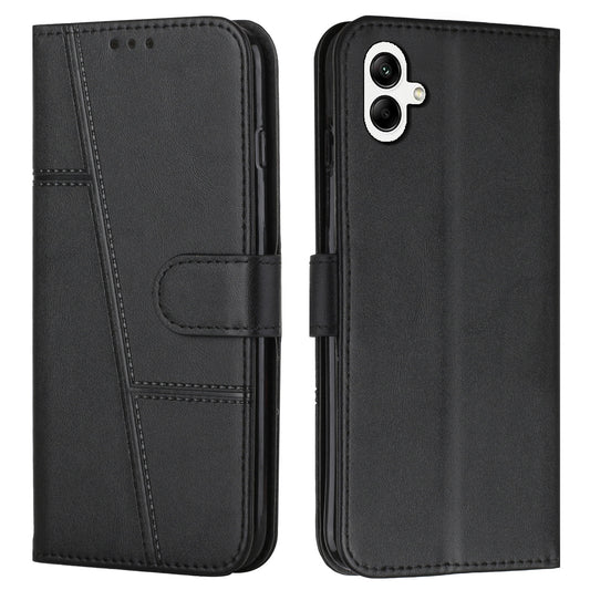 For Samsung Galaxy A06 Case Stand Flip Protective Leather Phone Cover - Black