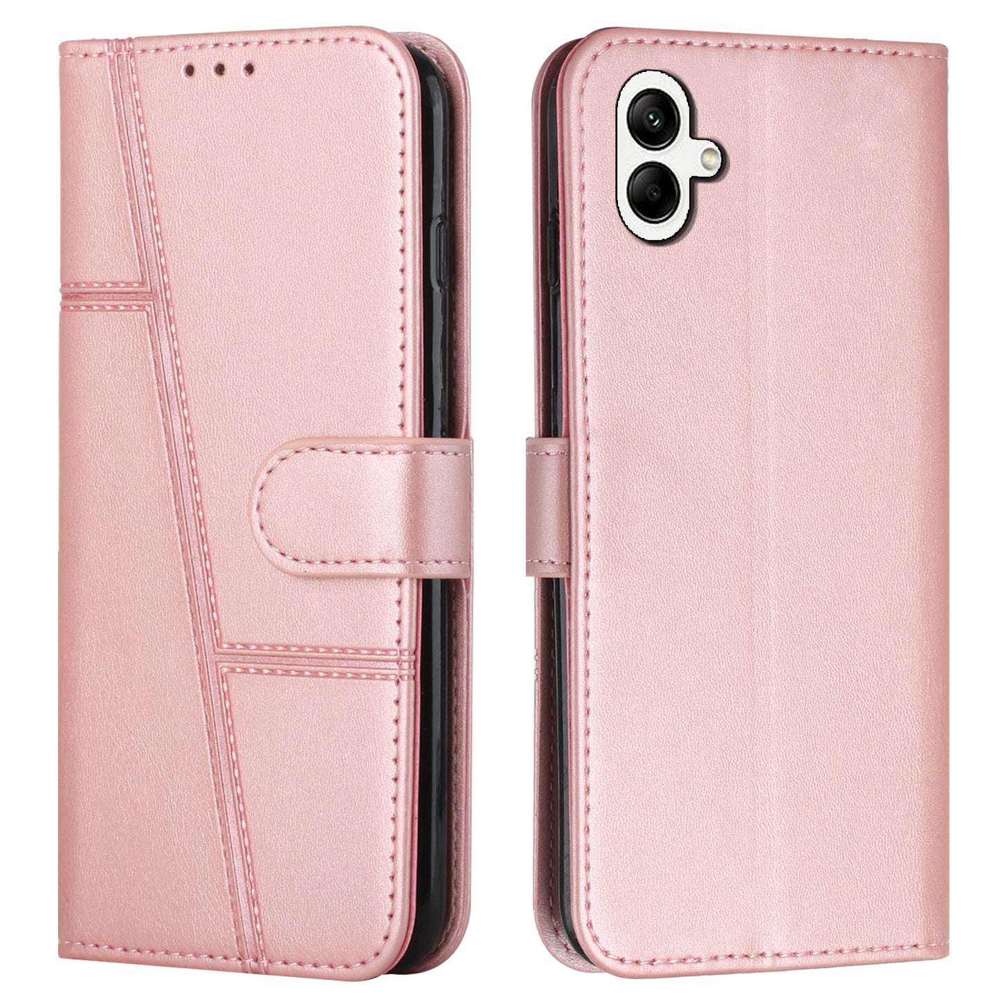 For Samsung Galaxy A06 Case Stand Flip Protective Leather Phone Cover - Rose Gold