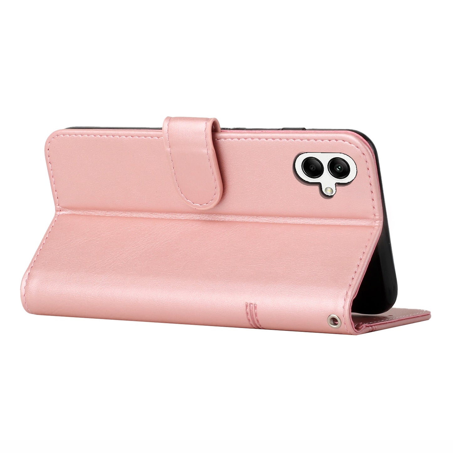 For Samsung Galaxy A06 Case Stand Flip Protective Leather Phone Cover - Rose Gold