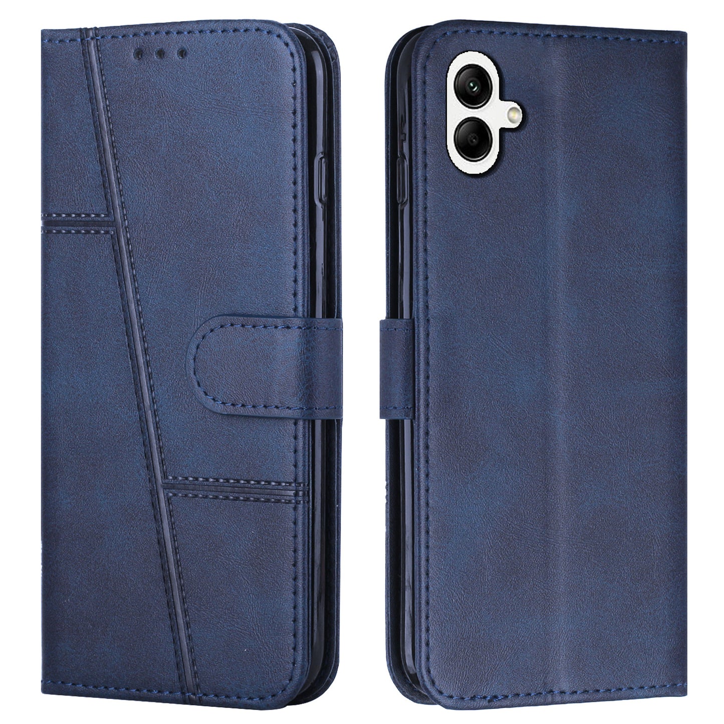 For Samsung Galaxy A06 Case Stand Flip Protective Leather Phone Cover - Blue