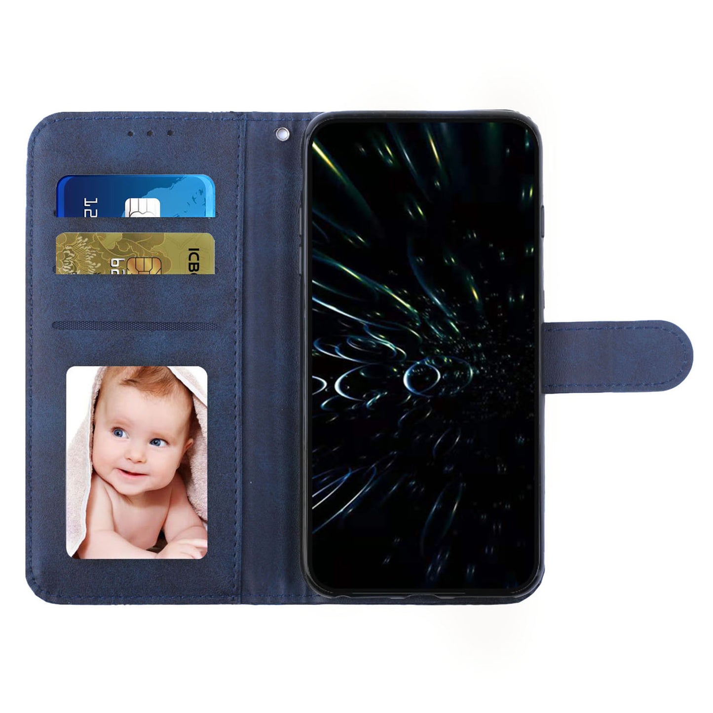 For Samsung Galaxy A06 Case Stand Flip Protective Leather Phone Cover - Blue