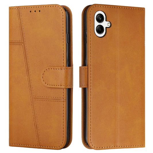 For Samsung Galaxy A06 Case Stand Flip Protective Leather Phone Cover - Yellow