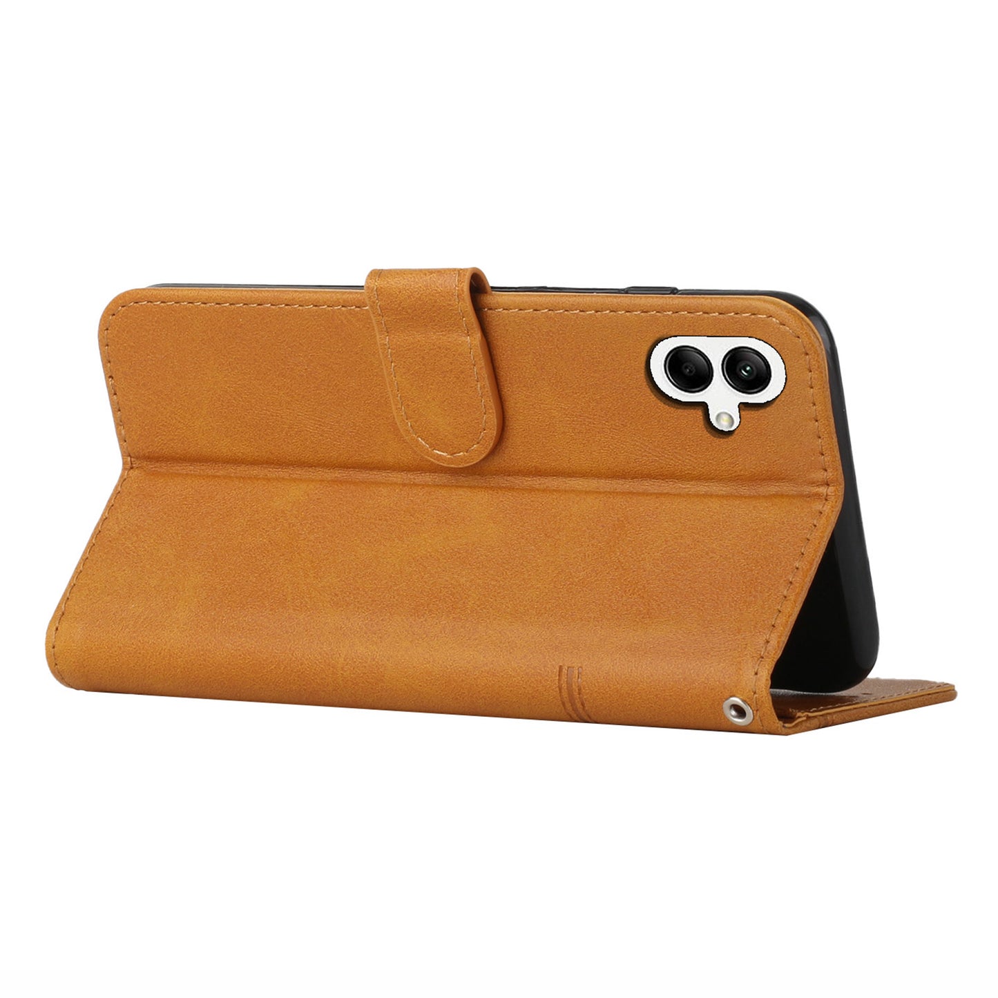 For Samsung Galaxy A06 Case Stand Flip Protective Leather Phone Cover - Yellow