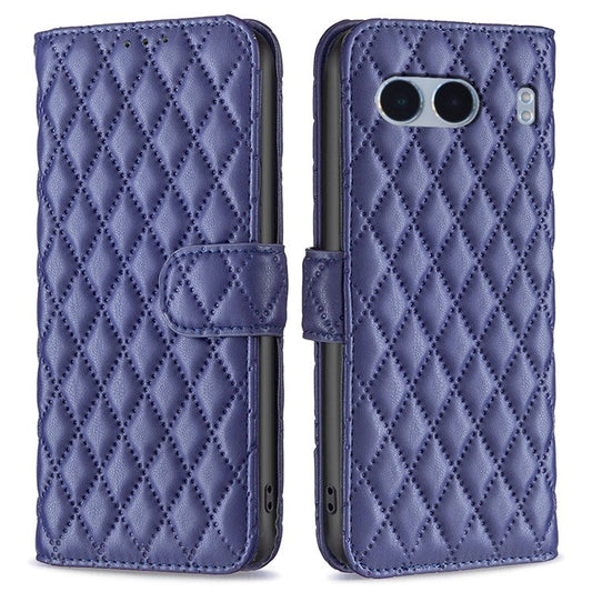 BINFEN COLOR BF Style-14 For OnePlus Nord 4 Case Rhombus Phone Leather Cover Stand - Blue