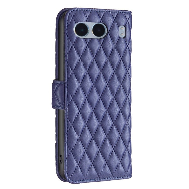 BINFEN COLOR BF Style-14 For OnePlus Nord 4 Case Rhombus Phone Leather Cover Stand - Blue