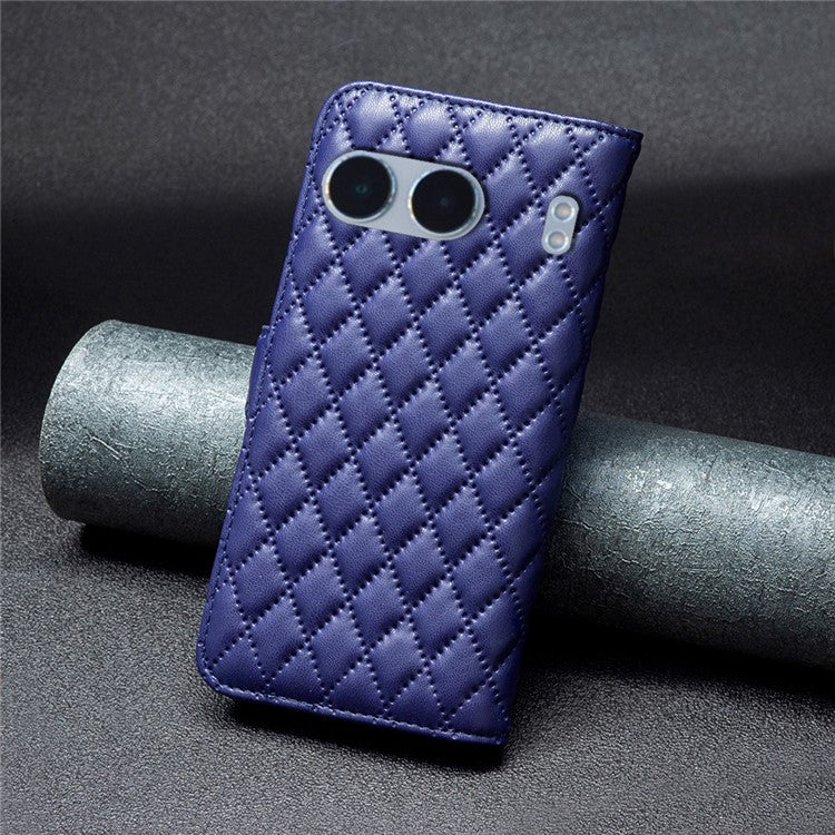 BINFEN COLOR BF Style-14 For OnePlus Nord 4 Case Rhombus Phone Leather Cover Stand - Blue