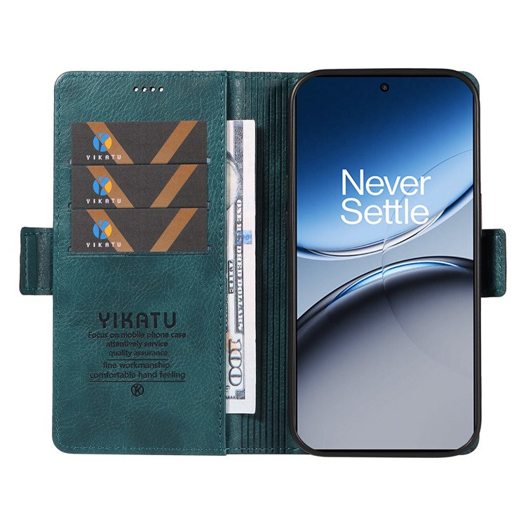 YIKATU YK-007 For OnePlus Nord 4 Case Side Buckle PU Leather Phone Cover Litchi Texture - Blue