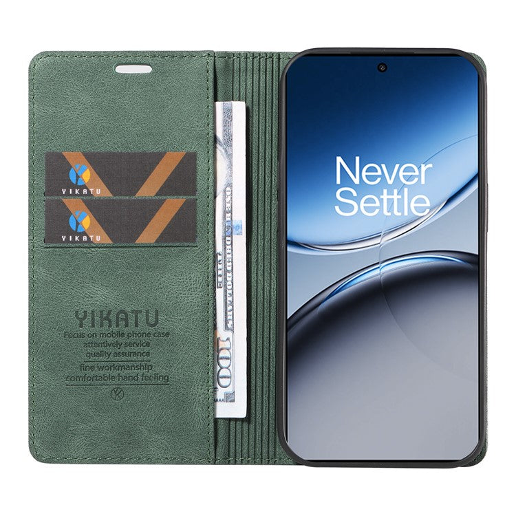 YIKATU YK-004 For OnePlus Nord 4 Case Leather Skin-Touch Phone Cover Magnetic Auto-Absorbed - Green