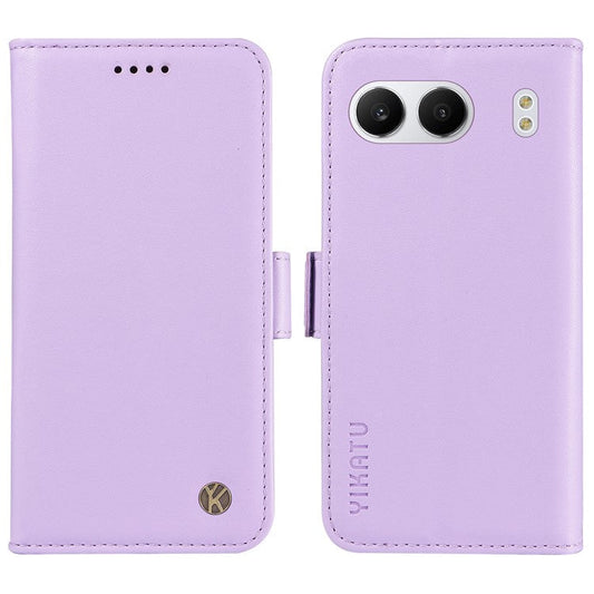 YIKATU YK-003 For OnePlus Nord 4 Case Wallet Stand Leather Phone Cover Side Buckle - Light Purple