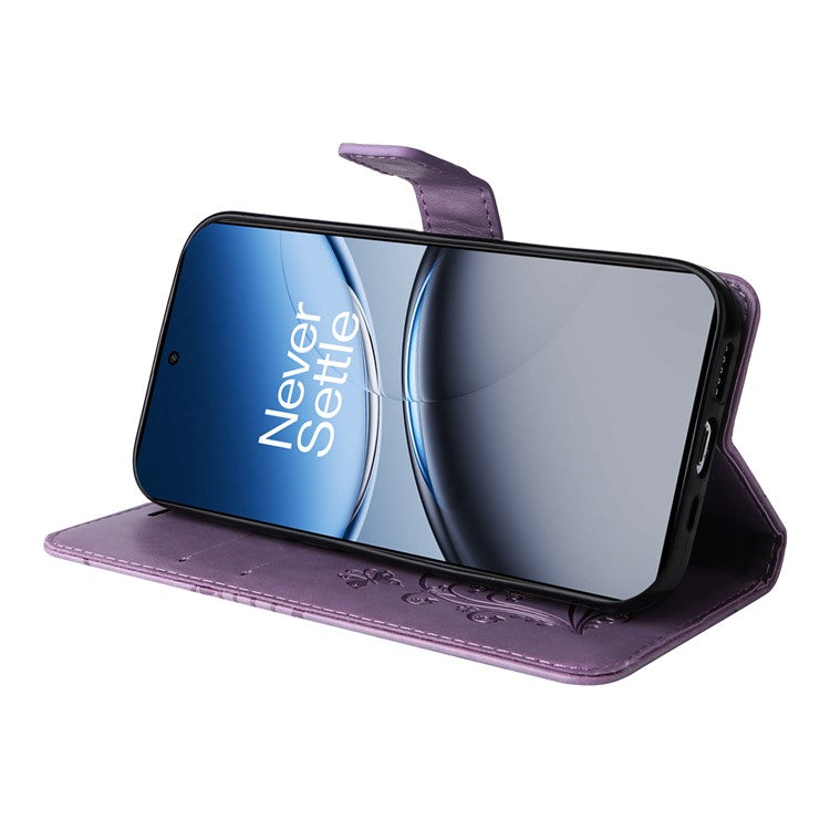 KT Imprinting Flower Series-2 For OnePlus Nord 4 Case Floral Butterfly Leather Wallet Phone Cover - Light Purple