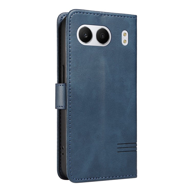 For OnePlus Nord 4 Case Flip Wallet T-Shape Lines Leather Phone Cover - Blue