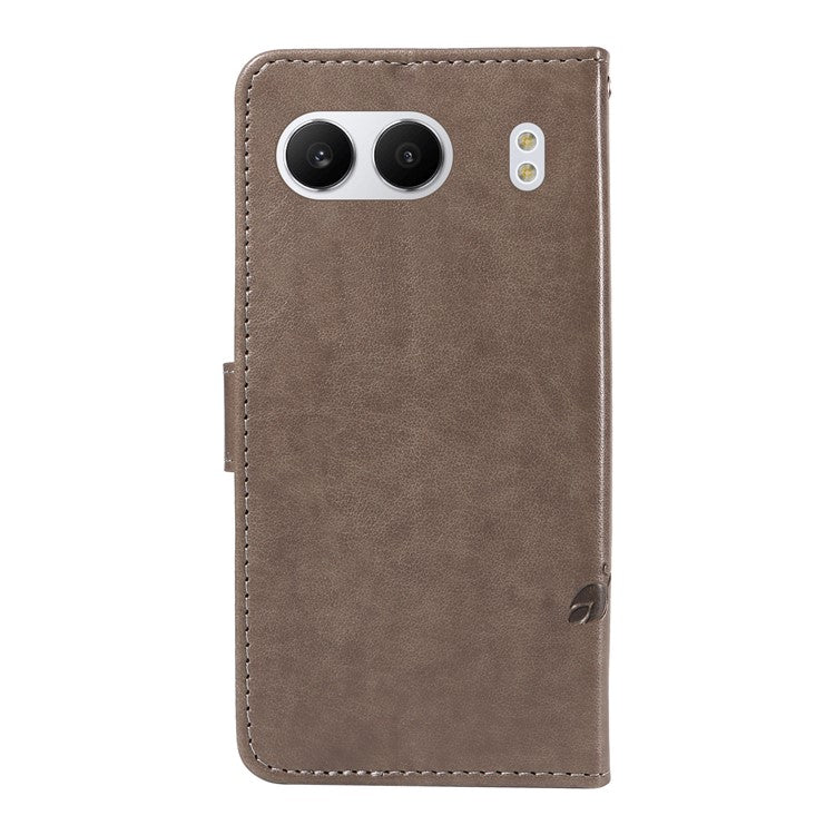 For OnePlus Nord 4 Case Flower Pattern PU Leather Wallet Phone Cover - Grey