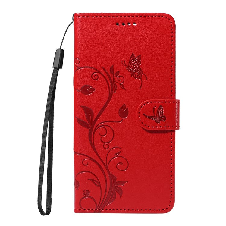 For OnePlus Nord 4 Case Flower Pattern PU Leather Wallet Phone Cover - Red