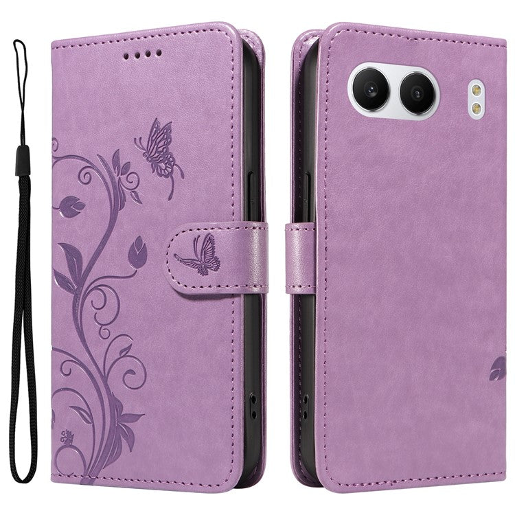 For OnePlus Nord 4 Case Flower Pattern PU Leather Wallet Phone Cover - Light Purple