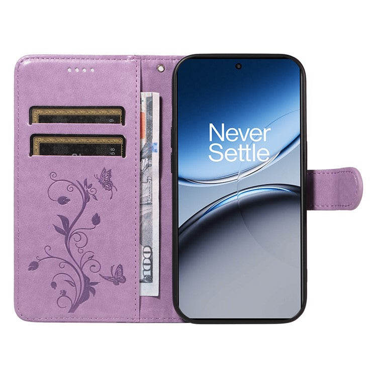 For OnePlus Nord 4 Case Flower Pattern PU Leather Wallet Phone Cover - Light Purple