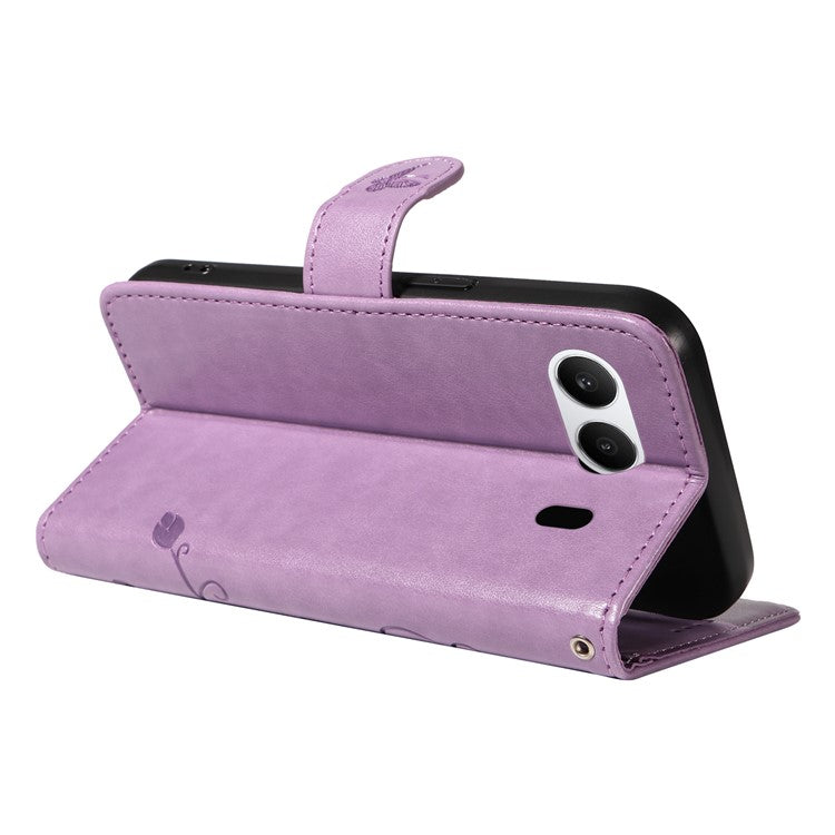 For OnePlus Nord 4 Case Flower Pattern PU Leather Wallet Phone Cover - Light Purple