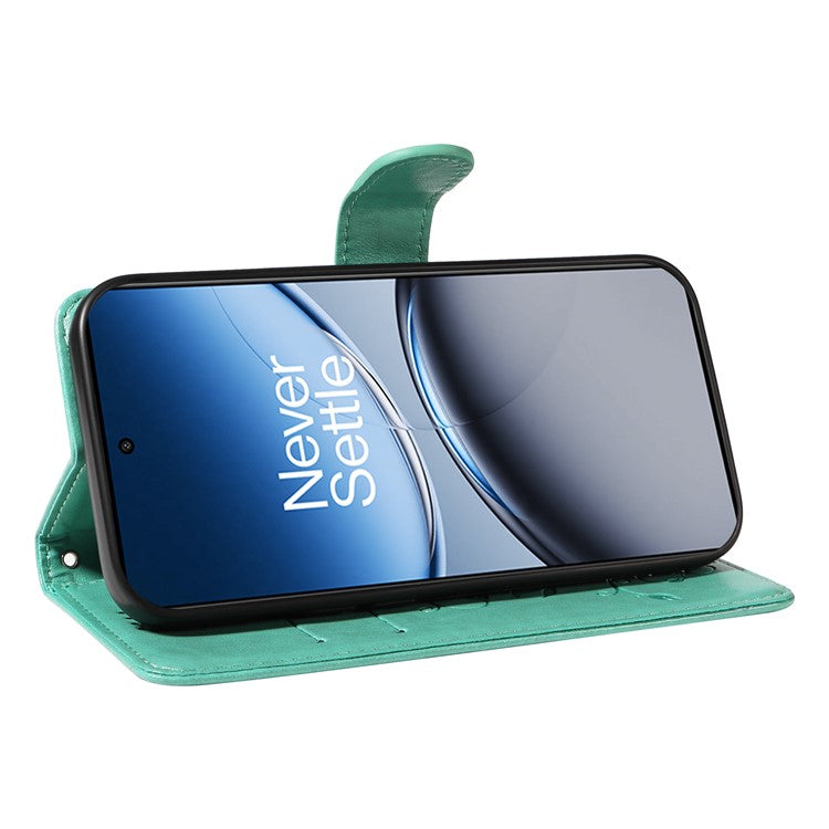 For OnePlus Nord 4 Case Flower Pattern PU Leather Wallet Phone Cover - Green