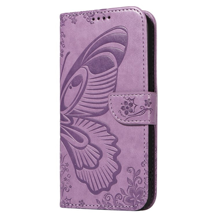 For OnePlus Nord 4 Case Butterfly Pattern Leather Wallet Flip Phone Cover - Purple