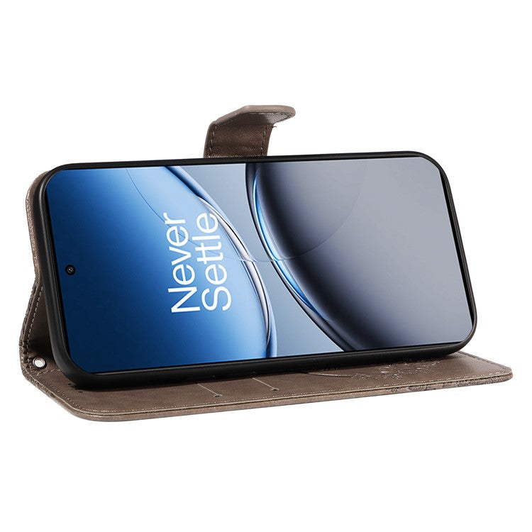 For OnePlus Nord 4 Case Butterfly Pattern Leather Wallet Flip Phone Cover - Grey