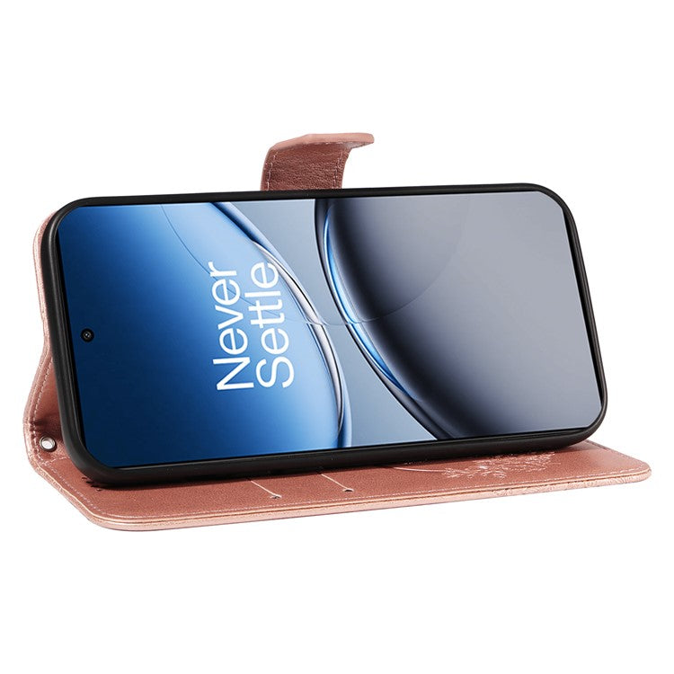 For OnePlus Nord 4 Case Butterfly Pattern Leather Wallet Flip Phone Cover - Rose Gold