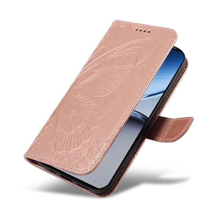 For OnePlus Nord 4 Case Butterfly Pattern Leather Wallet Flip Phone Cover - Rose Gold