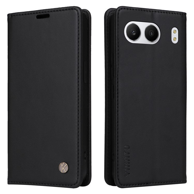 YIKATU YK-001 For OnePlus Nord 4 Case Stand Leather Phone Cover Strong Magnetic Closure - Black